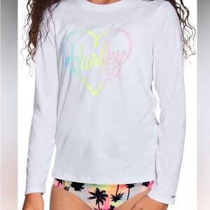 🩵NWT🩵 SWIM SHIRT by HURLEY GIRLS LONG SLEEVE DRI-FIT UPF 50+ SIZE 5/6
